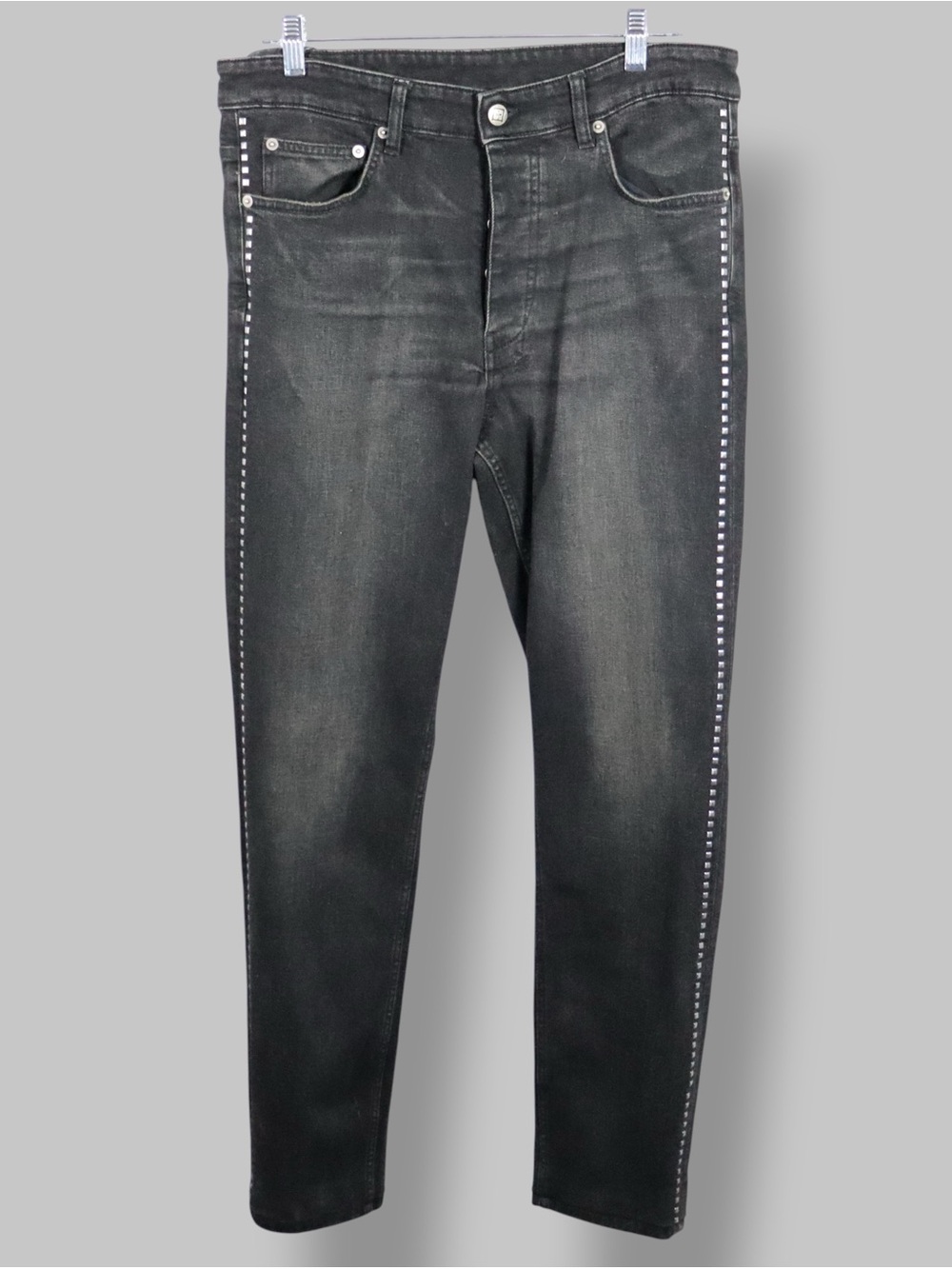 Ksubi Jeans Men’s 34 Black Slim Fit Denim Side Detail Streetwear